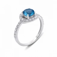 Серебряное кольцо с топазом london blue (арт. 1596/9p-TLB)