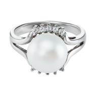 Серебряное Кольцо с жемчугом (арт. 6-NR4987-ЖБ)