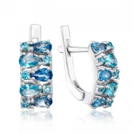 Срiбнi Сережки з кварцом блакитним (арт. 2917/9р-QLBQS)