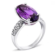 Серебряное Кольцо с аметистом (арт. 1529/1р-AMET)