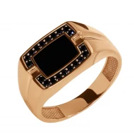 Золотое кольцо с эмалью (арт. 432436)
