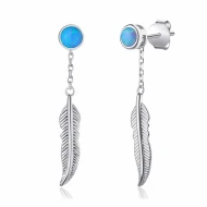 Срiбнi сережки-пусети з опалом (арт. СК2ОпГ/1080)