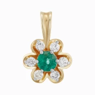 Золота підвіска з діамантами зі смарагдом (арт. 705-005и*)