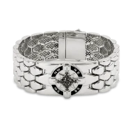Серебряный Браслет с фианитом плетение Фантазийное (арт. Б2502р)