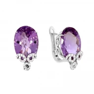 Золотые серьги с бриллиантами с аметистом (арт. RG-32153-12.200-1385)