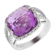 Золотое кольцо с бриллиантами с аметистом (арт. RG-31718-12.200-1357)