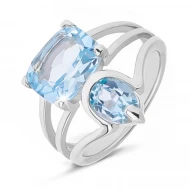 Серебряное кольцо с топазом sky blue (арт. 6-NR4626-ГТ)