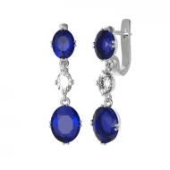 Срiбнi Сережки з сапфіром (арт. 2389/1р-HSPH)