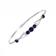 Серебряный Браслет с сапфиром синим гидротермальным (арт. 4167р-HSPH)