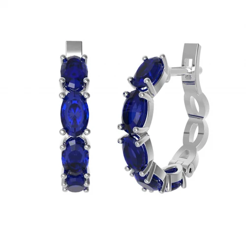 Серебряные Серьги с сапфиром (арт. 2957/9р-HSPH)