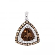 Золота підвіска з діамантами з кварцом димчастим (арт. P215SAK4WT-10.155-1320)