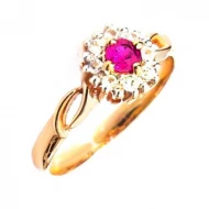 Золотое кольцо с рубином (арт. RSwR-5651)