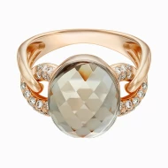 Золота каблучка з діамантами з кварцом (арт. 3-97-33530-238-313-670)