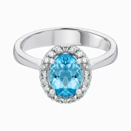 Золота каблучка з діамантами з топазом (арт. 55-065992В-398 -495)