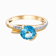 Золота каблучка з діамантами з топазом swiss blue (арт. 91R0034428-0-1.155-586)