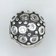 Серебряная бусина (Шарм) с фианитом (арт. 580054б)