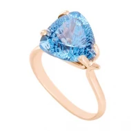 Золота Каблучка з топазом swiss blue (арт. 112-472-1)