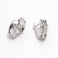 Срiбнi Сережки з куб. окс. цирконію (арт. Немезида)
