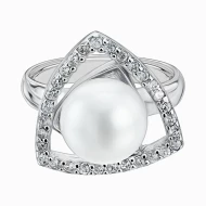 Серебряное Кольцо с жемчугом (арт. 4-QSIUD00404 К-ЖБ)