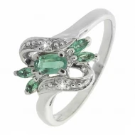 Срiбна Каблучка зі смарагдом (арт. RDE-1151-Ag K)