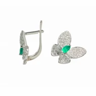 Серебряные Серьги с агатом (арт. ECzAgt-6722-Ag_K)