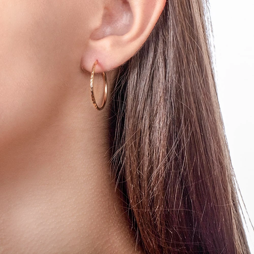 Серьги-конго из красного золота 585°, арт. 460043 (арт. 460043)