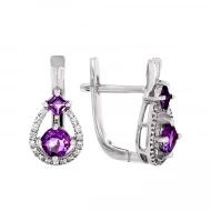 Золотые серьги с бриллиантами с аметистом (арт. 91002A320A-86-2.155-731)