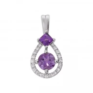 Золота підвіска з діамантами з аметистом (арт. 910037833A-2.155-407)