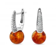 Срiбнi Сережки з бурштином (арт. 812С.Rh)