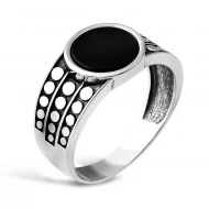 Серебряное кольцо с ониксом (арт. 636K)