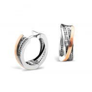 Срiбнi сережки-конго з куб. окс. цирконію (арт. 543С.Rh)