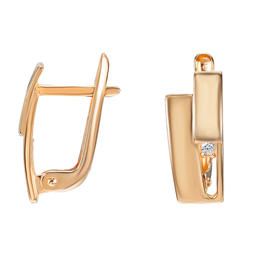 Золотые Серьги с фианитом (арт. 490041)