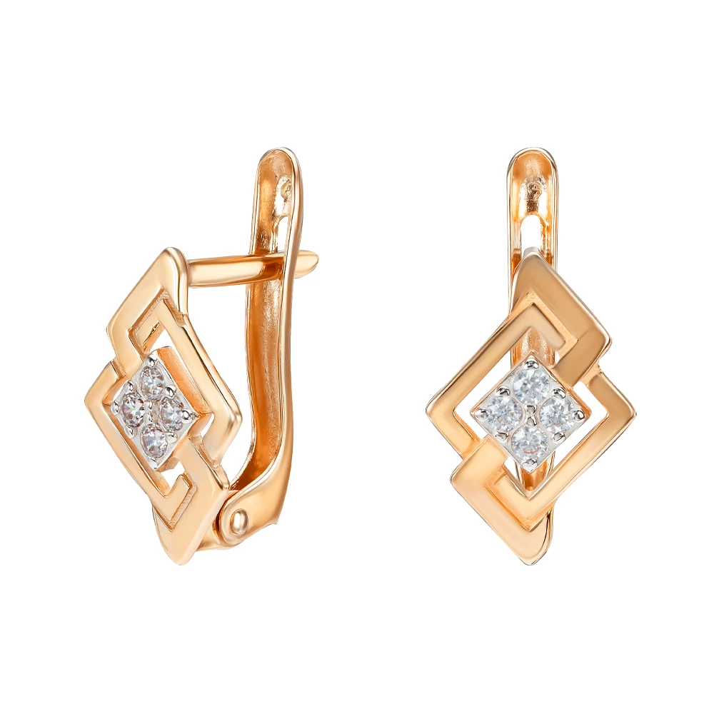 Золотые Серьги с фианитом (арт. 420380)