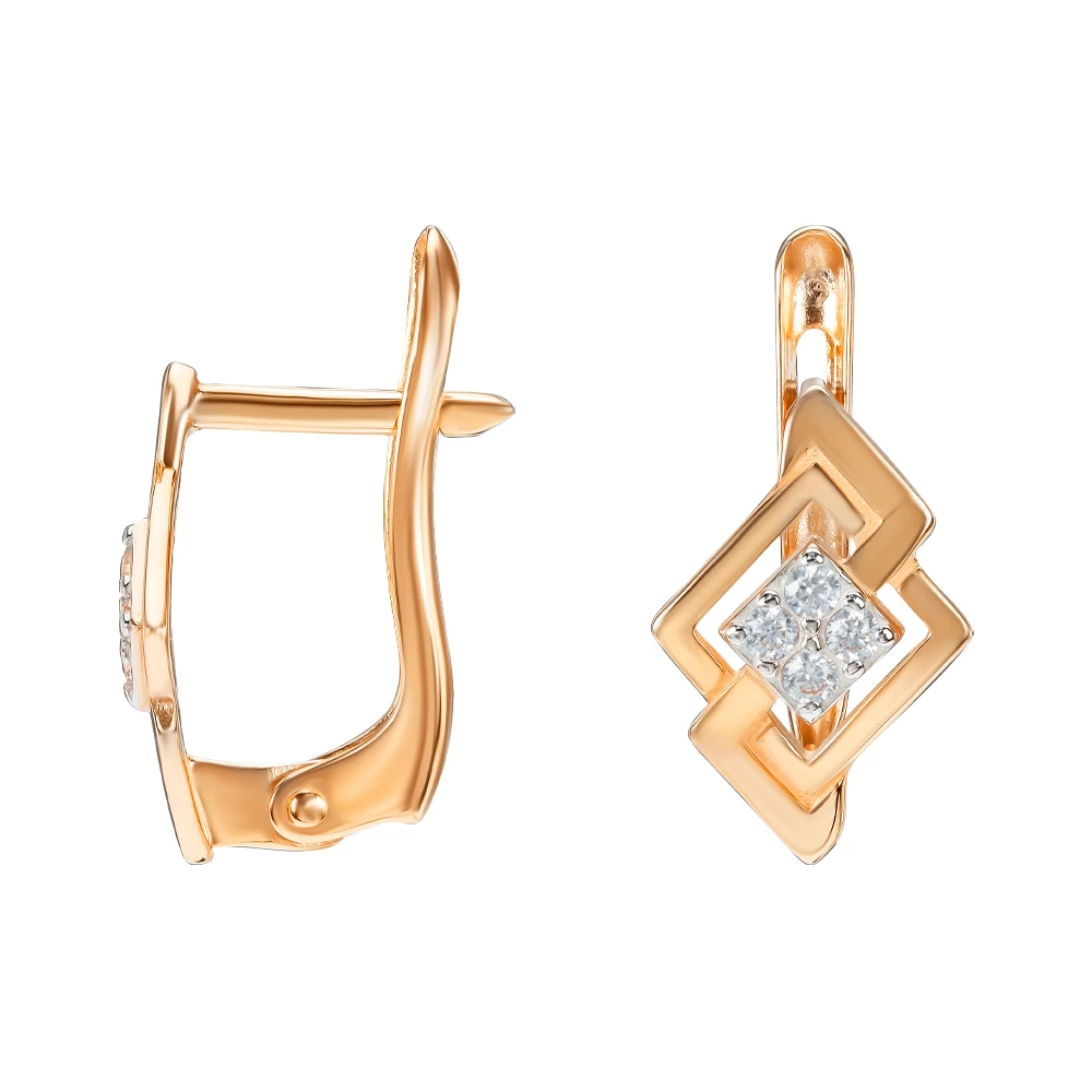 Золотые Серьги с фианитом (арт. 420380)