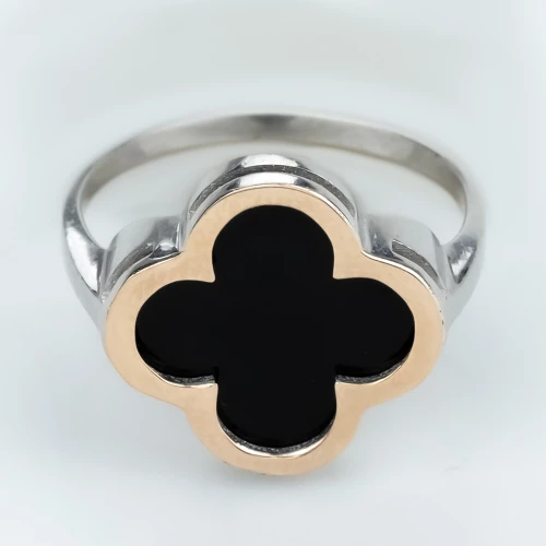 Серебряное Кольцо с ониксом (арт. 497/1к Р)