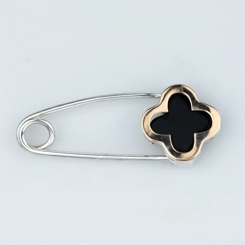 Серебряная булавка с ониксом (арт. 497шпР)