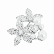 Срiбна брошка з фіанітом (арт. FBR0084)