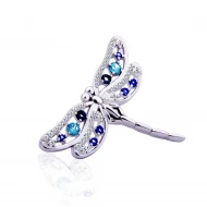 Серебряная брошь с фианитом (арт. 9521)