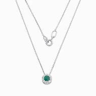 Золотое колье с бриллиантами с изумрудом (арт. 704-084и^)