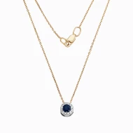 Золотое колье с бриллиантами с сапфиром (арт. 704-084с*)