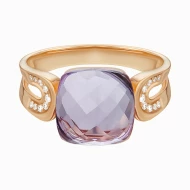 Золотое кольцо с бриллиантами с аметистом (арт. 3-109-33526-177-313-497)