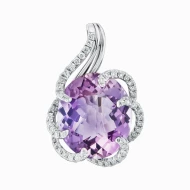 Золота підвіска з діамантами з аметистом (арт. RG-31621-12.200-1270)