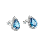 Срiбнi сережки-пусети з фіанітом (арт. KE6307)