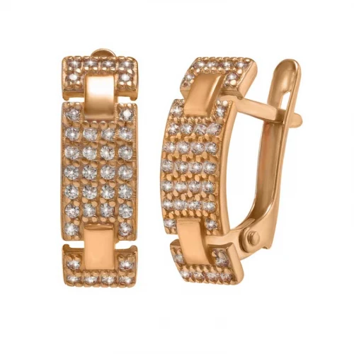 Золотые Серьги с фианитом (арт. 420280)