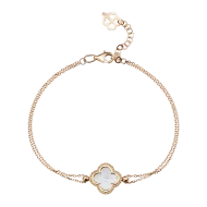 Золотой браслет с перламутром плетение Якорное (арт. 2020019)