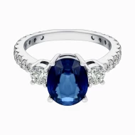 Золотое кольцо с бриллиантами с сапфиром (арт. 55-110-596-1806)