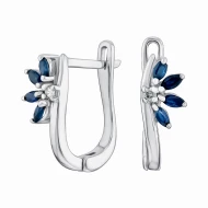 Золотi сережки з діамантами з сапфіром (арт. 0203W-368-405)