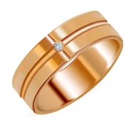 Золотое обручальное кольцо с бриллиантом (арт. ОКЗ016К.бр)