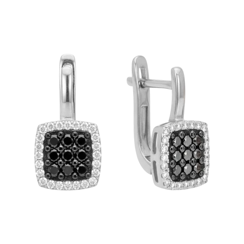 Золотi сережки з діамантами (арт. 208б.ч/б)