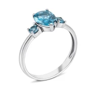 Срiбна Каблучка з кварцом london blue (арт. 1732/1р-QLB)